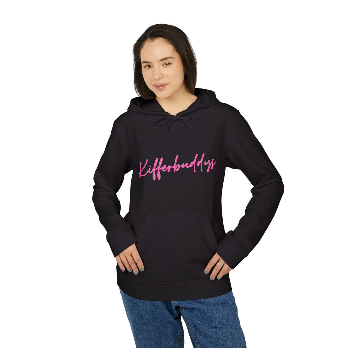 Kifferbuddys X Adidas Hoodie — White Fleece Pullover