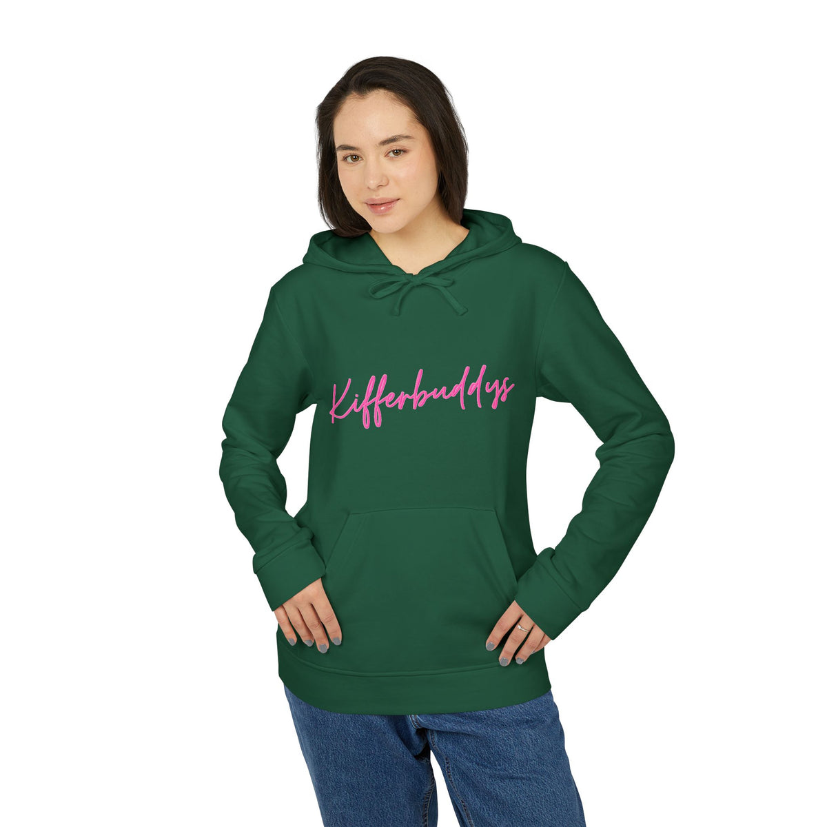 Kifferbuddys X Adidas Hoodie — White Fleece Pullover