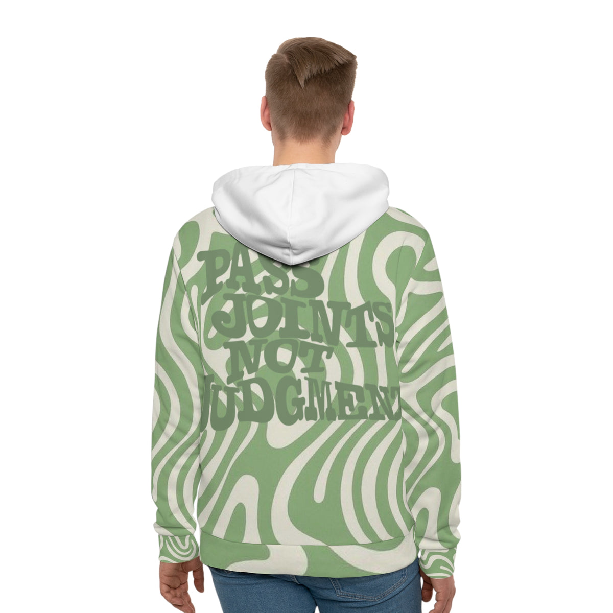Psychedelic Hands Hoodie — 'Pass Joints Not Judgments'