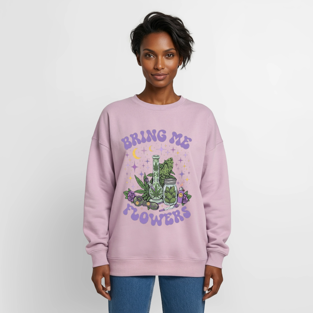 Bring Me Flowers Girl Oversized Unisex Sweatshirt - Altrosa