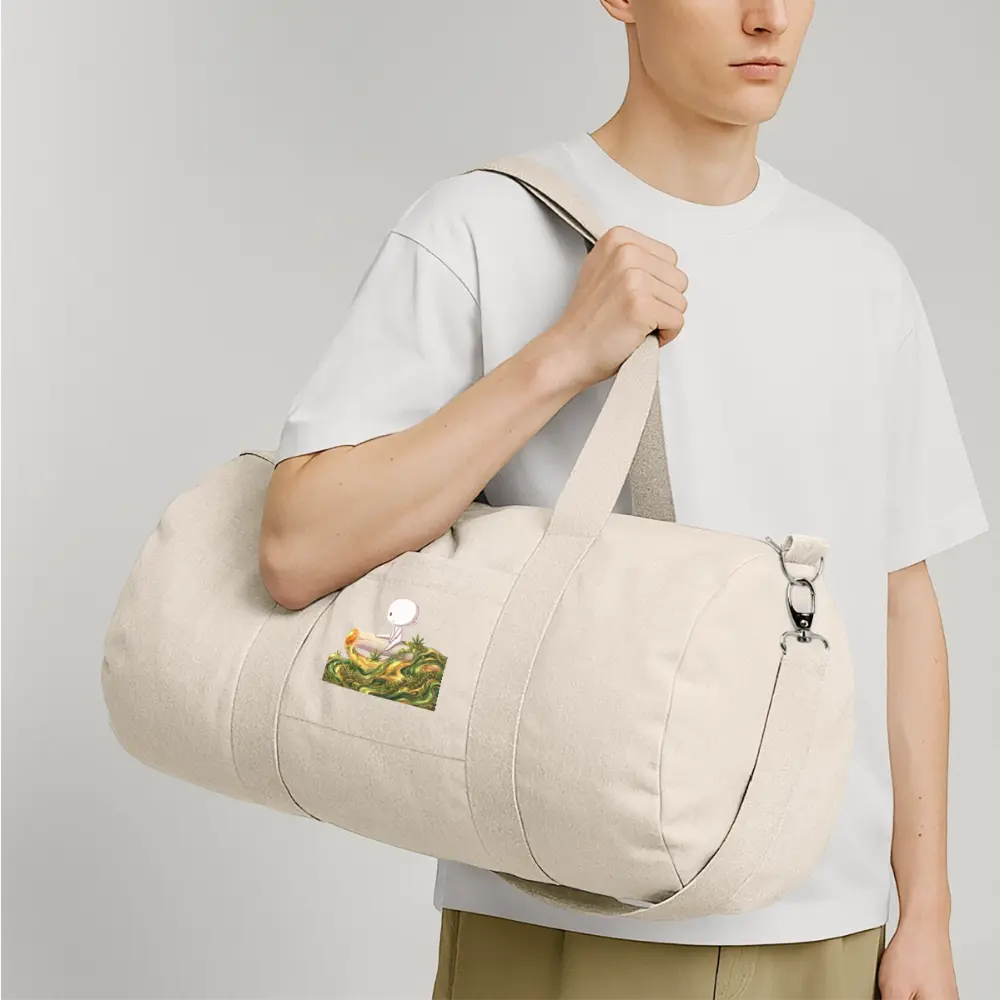 Chillin on a Joint recycelte Canvas Duffle Bag - Naturweiß