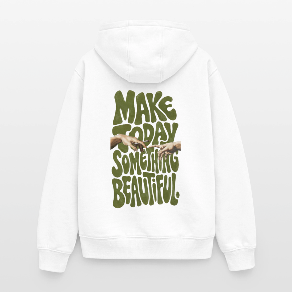 Make Something Oversized Heavyweight Unisex Hoodie - Weiß
