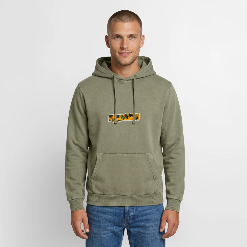 Sun Flower Relaxed Unisex Premium Acid-Washed Hoodie - Grün Acid Wash