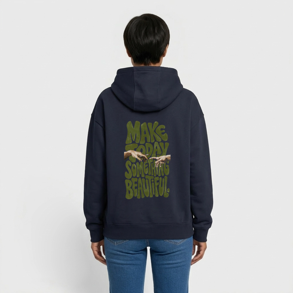 Make Something Oversized Heavyweight Unisex Hoodie - Navy