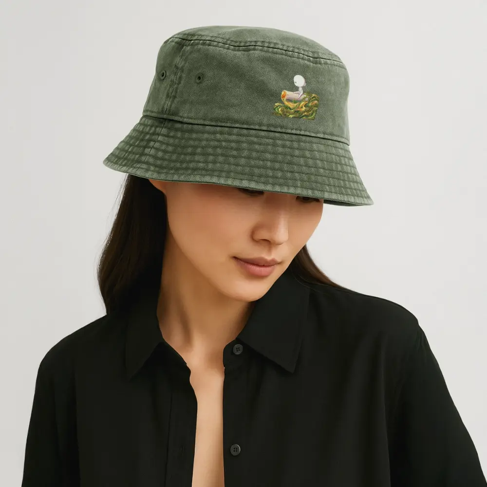 Chillin on a Joint Vintage Bucket Hat - Olivgrün vintage
