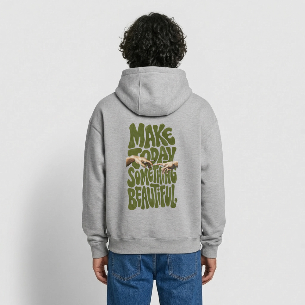 Make Something Oversized Heavyweight Unisex Hoodie - Grau meliert