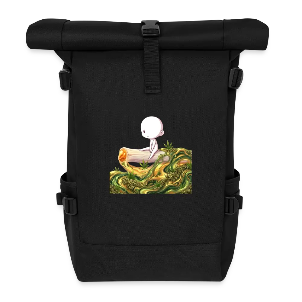 Chillin on a Joint Rolltop Rucksack - Schwarz