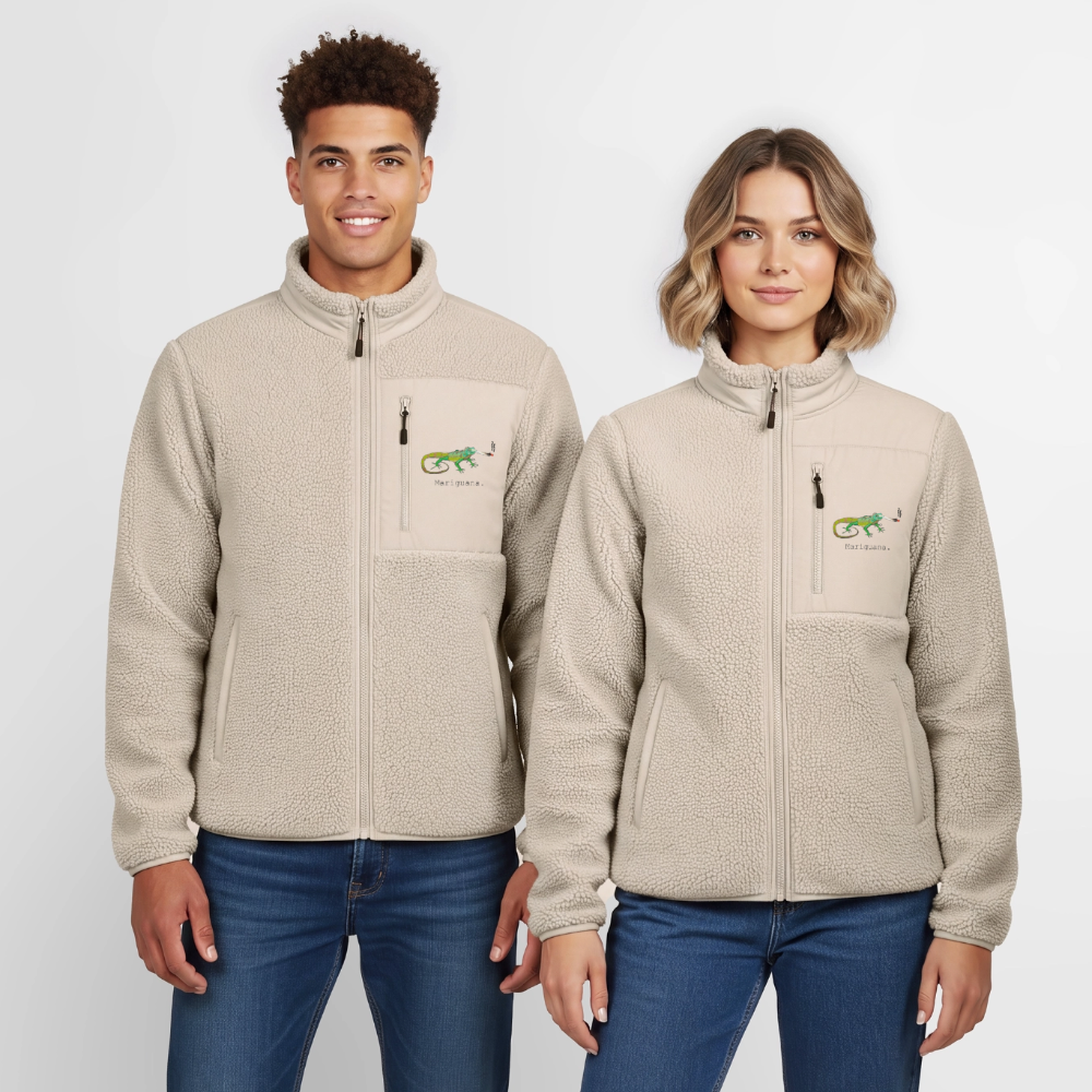 Mariguana Relaxed Fit Unisex Sherpajacke - Beige