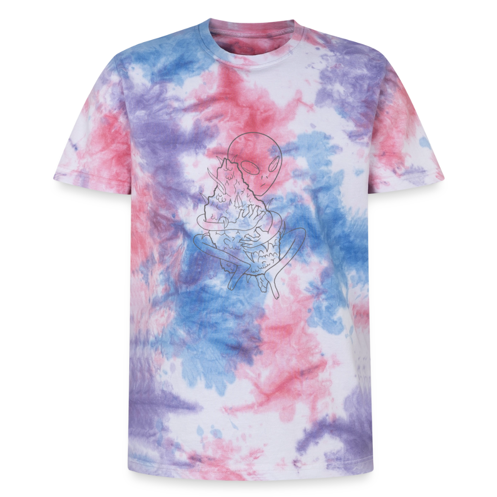 Alien Unisex Premium Tie Dye T-Shirt - Pink/Lila/Blau