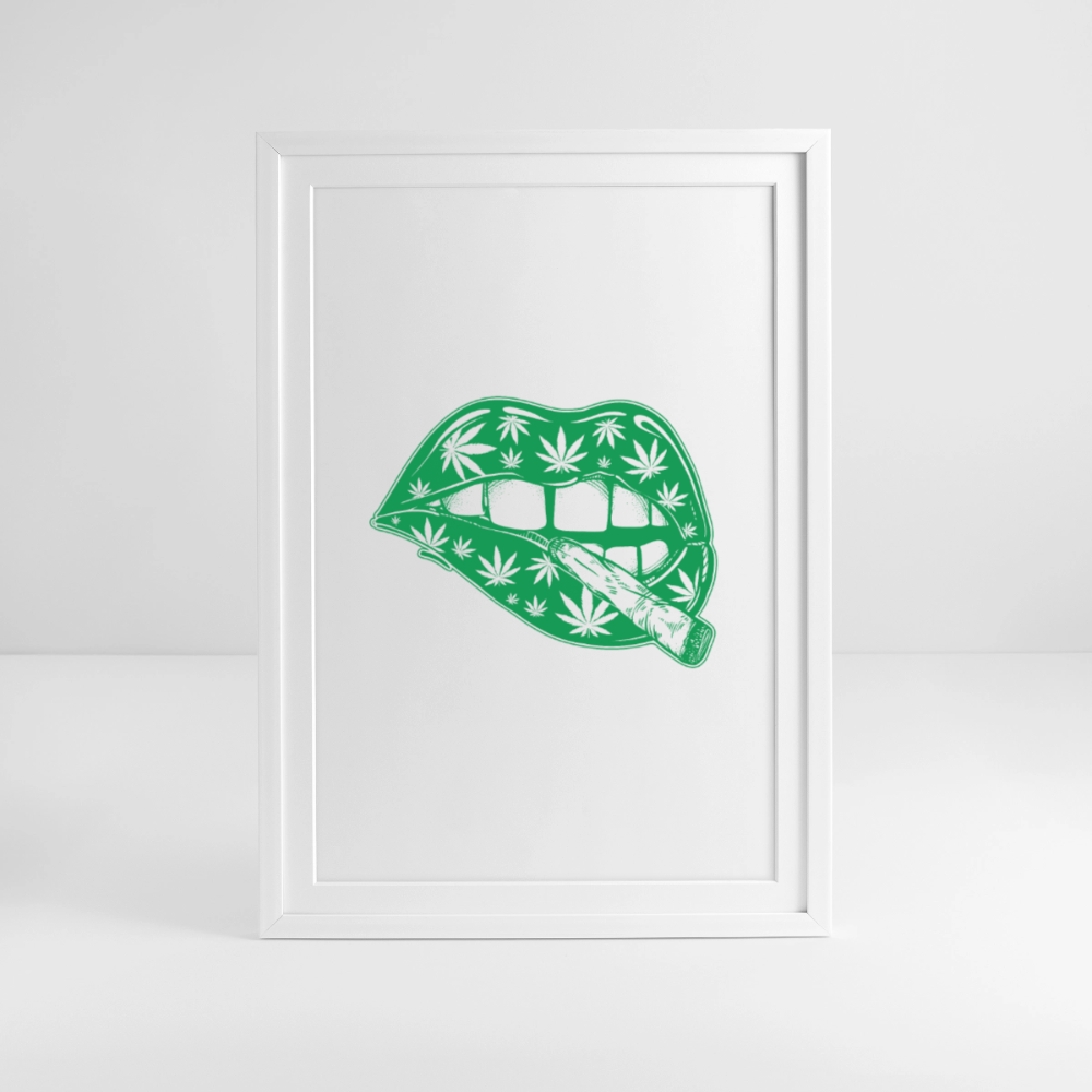 High Kiss Gerahmtes Poster (49 × 69 cm) - Weiß