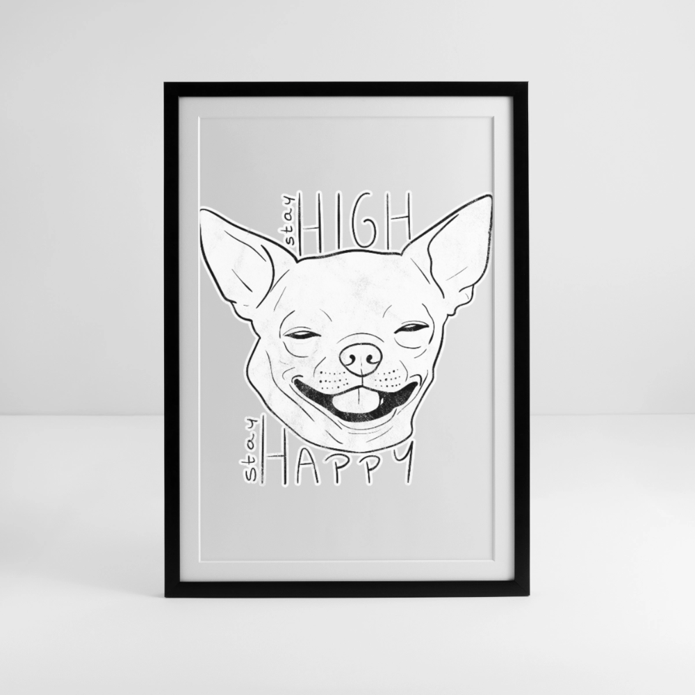 Stay High Gerahmtes Poster (49 × 69 cm) - Schwarz