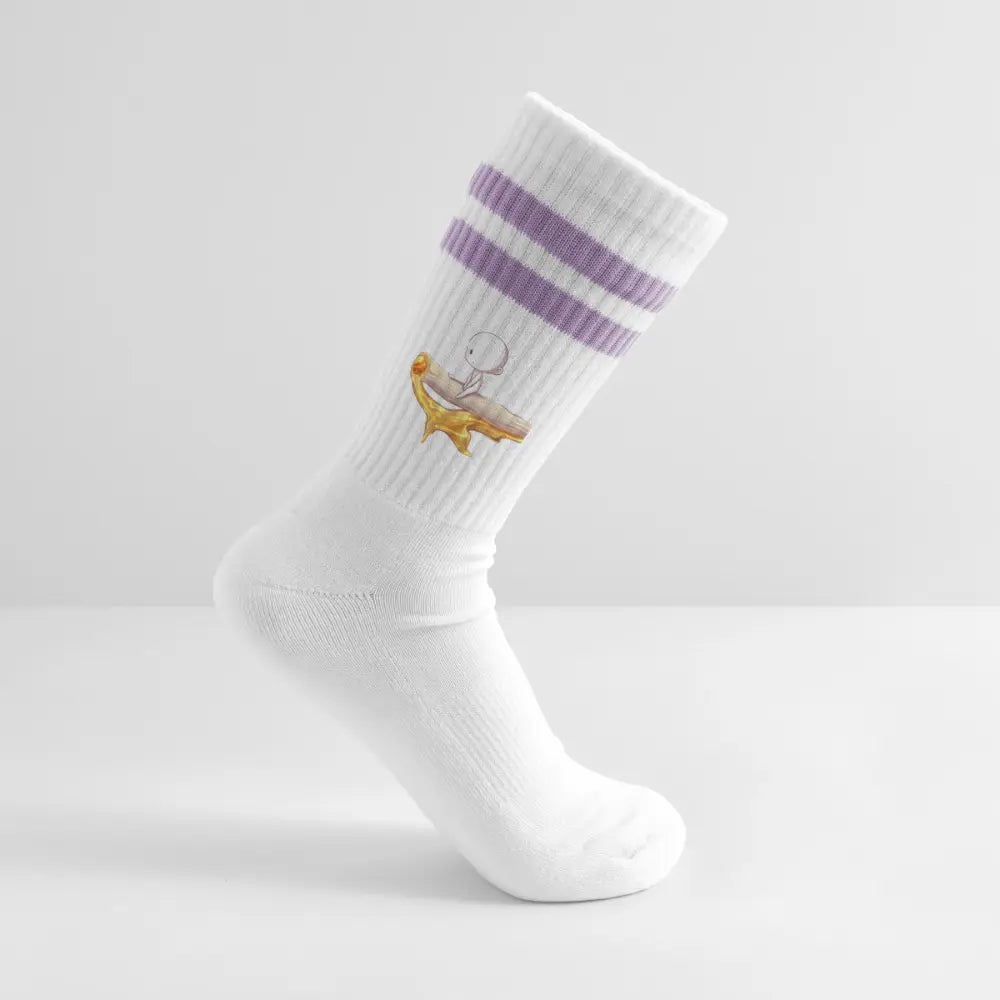 Chillin on a Joint Premium Kiffer Socken - Weiß/Flieder 