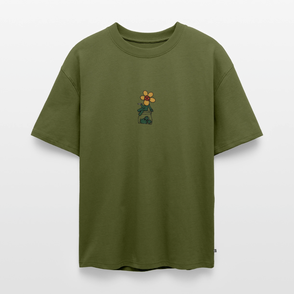 Flower Unisex Premium Oversized Bio T-Shirt - Khaki