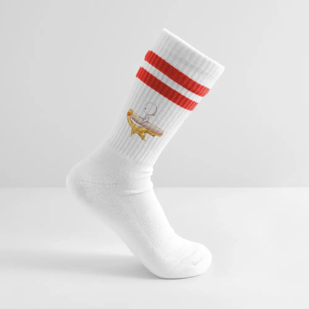 Chillin on a Joint Premium Kiffer Socken - Weiß/Rot