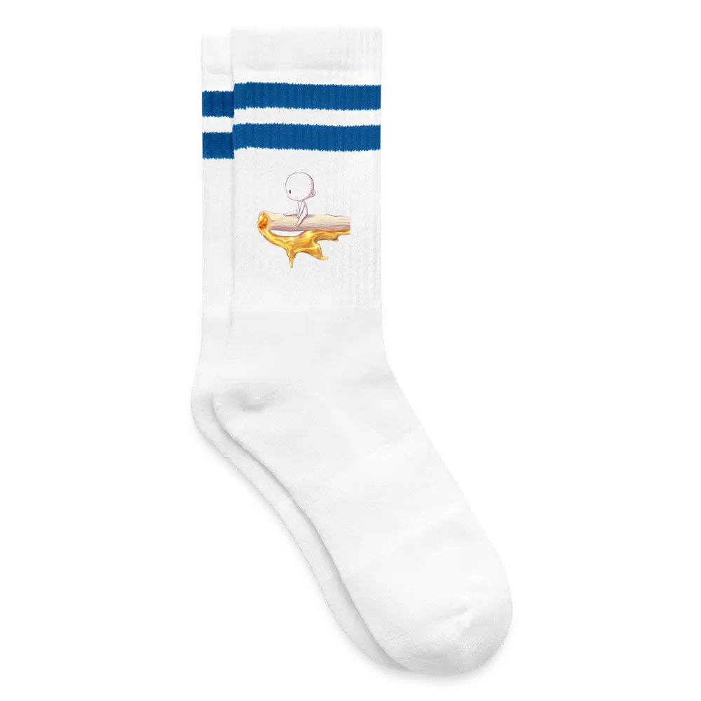 Chillin on a Joint Premium Kiffer Socken - Weiß/Blau