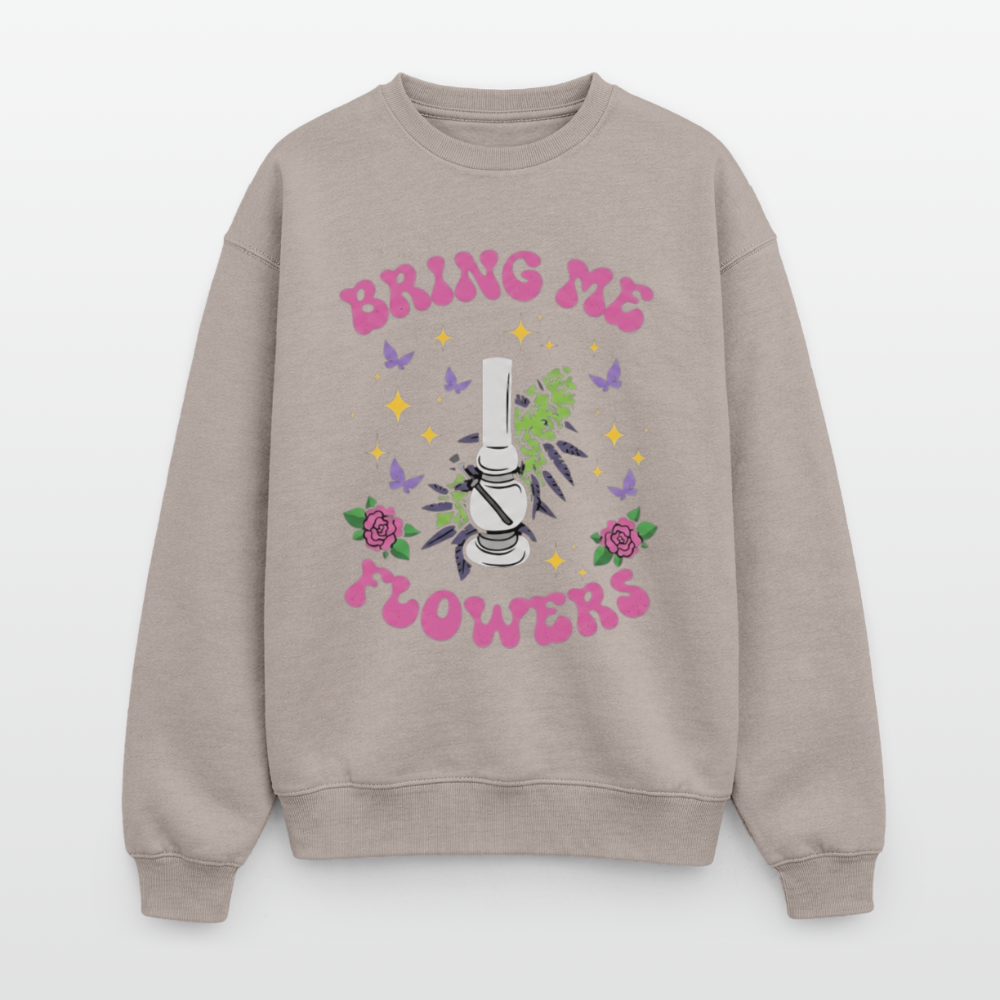 Bring me Flowers Oversized Unisex Sweatshirt - Taupe