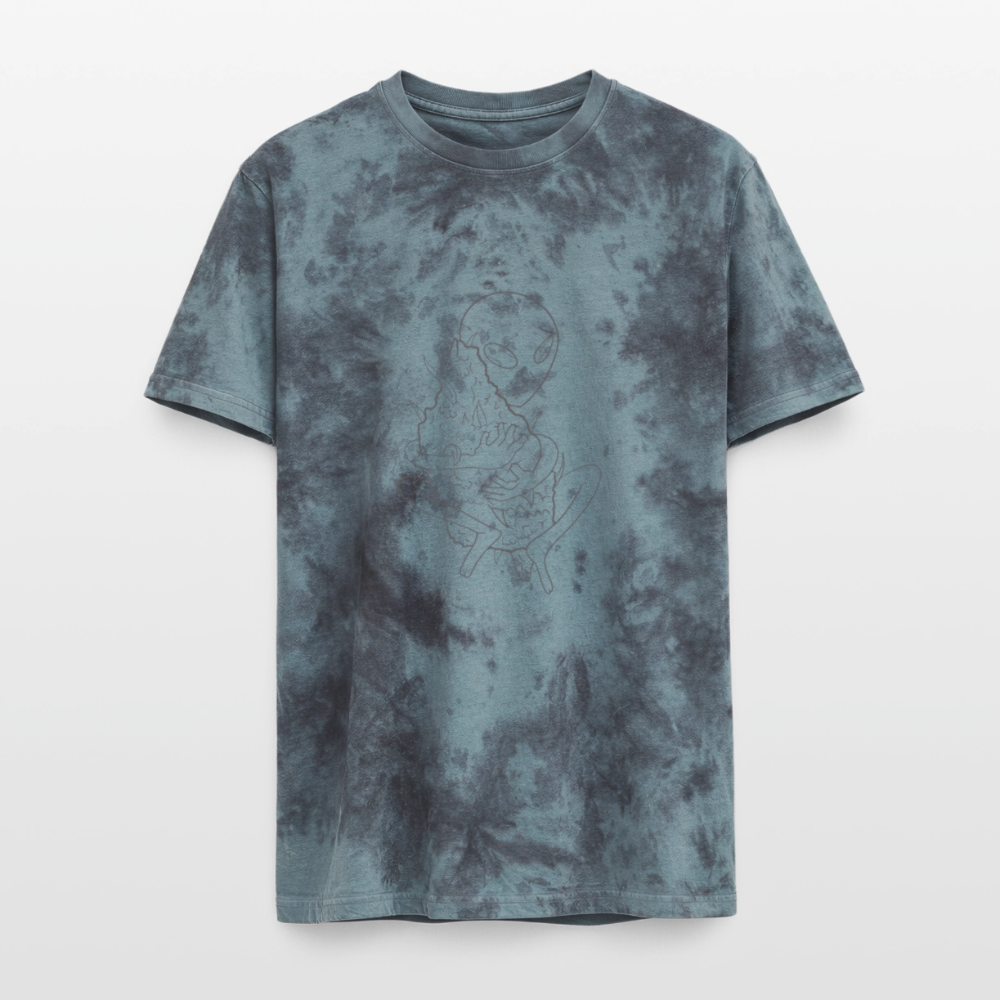 Alien Unisex Premium Tie Dye T-Shirt - Schwarz/Blau