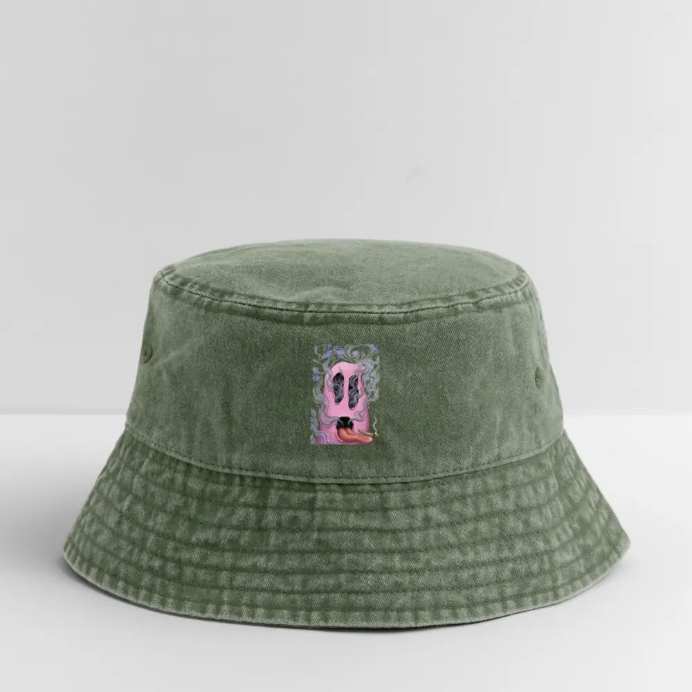 Chillin on a Joint Vintage Bucket Hat - Olivgrün vintage