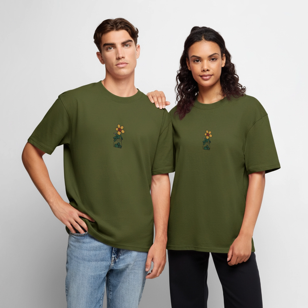 Flower Unisex Premium Oversized Bio T-Shirt - Khaki