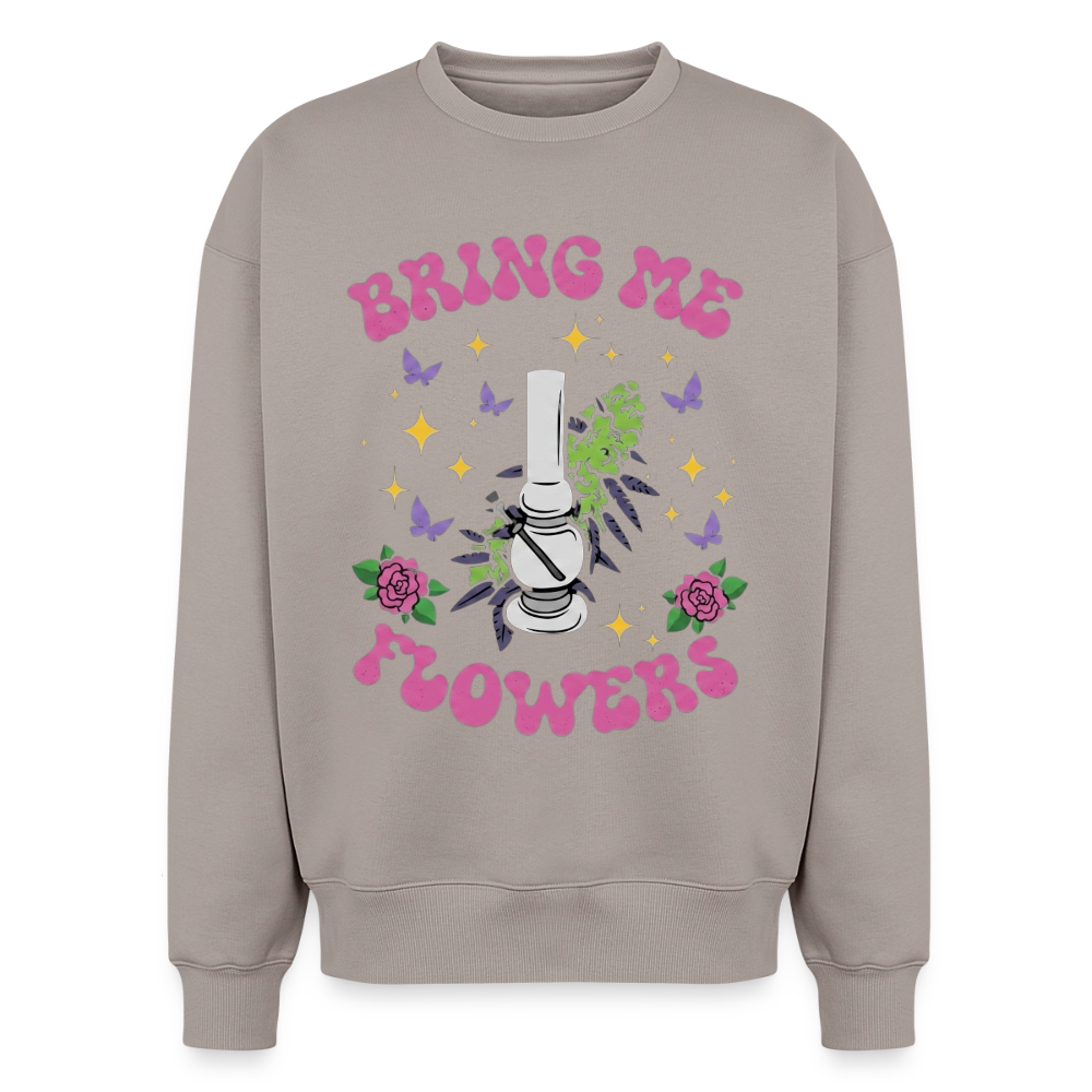 Bring me Flowers Oversized Unisex Sweatshirt - Taupe