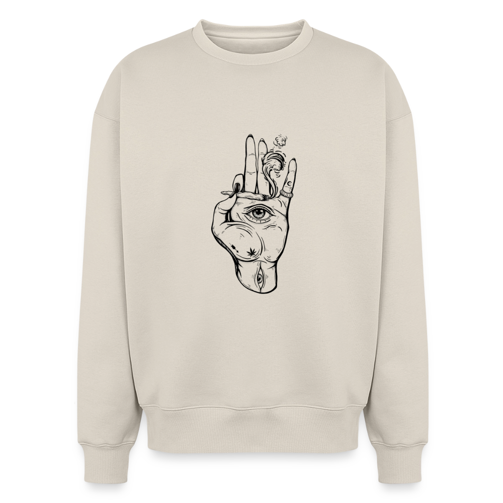 Oversized Heavyweight Unisex Sweatshirt - Beige