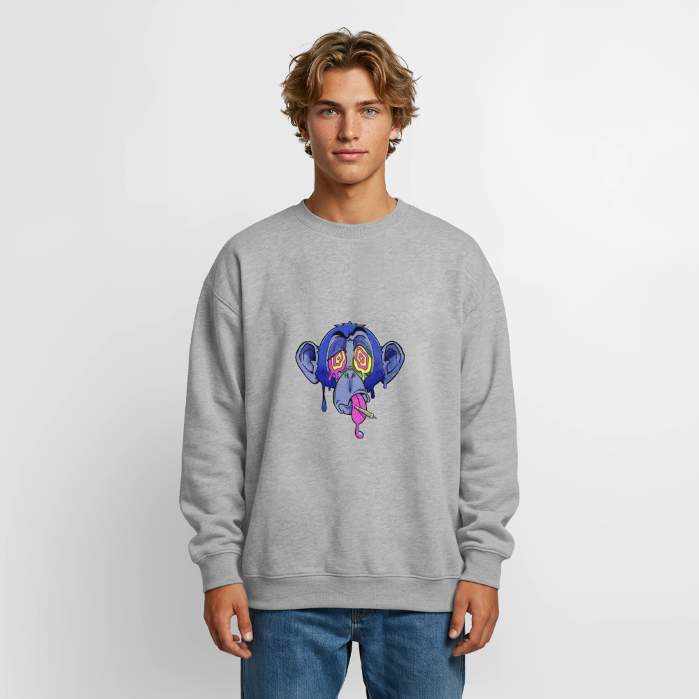 Monkey Oversized Heavyweight Unisex Sweatshirt - Grau meliert