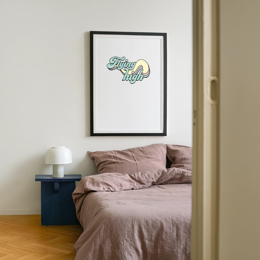 Flying high Gerahmtes Poster (49 × 69 cm) - Schwarz