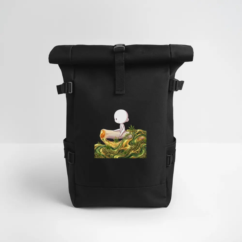 Chillin on a Joint Rolltop Rucksack - Schwarz