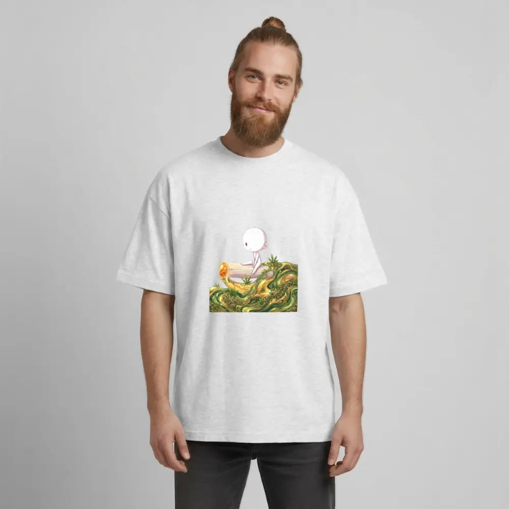 Chillin on a Joint Heavyweight BioT-Shirt - Kühles Grau meliert