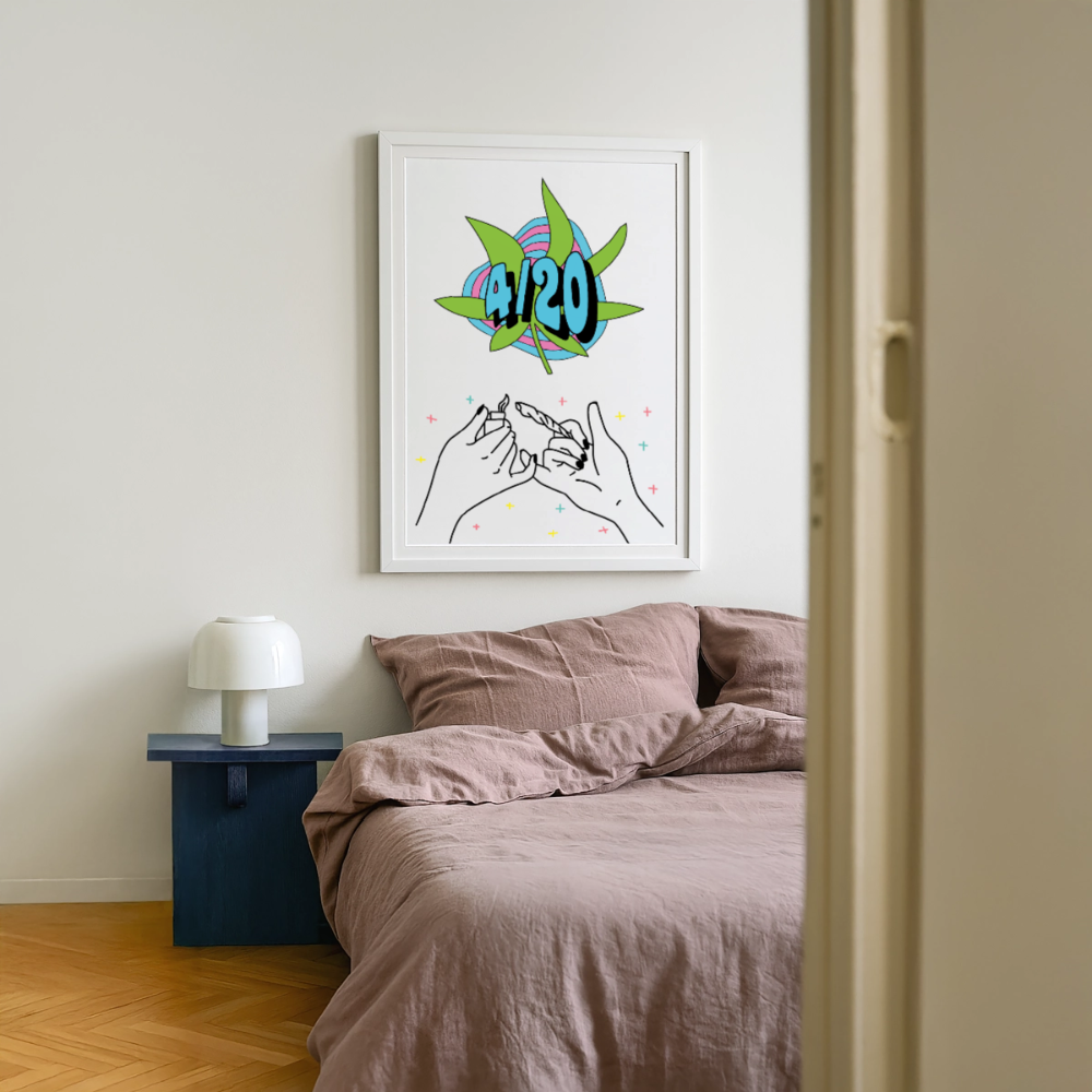 4/20 Gerahmtes Poster (49 × 69 cm) - Weiß
