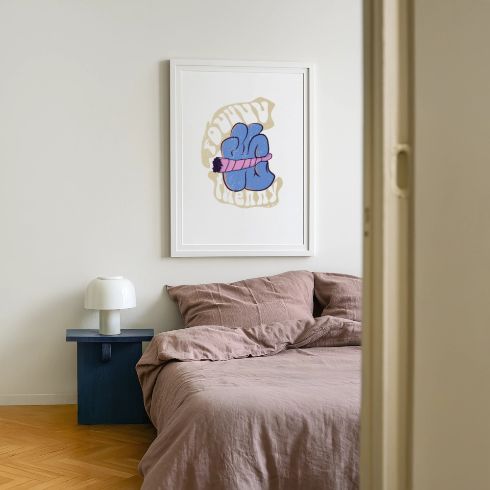 Fouuur twenny Gerahmtes Poster (49 × 69 cm) - Weiß