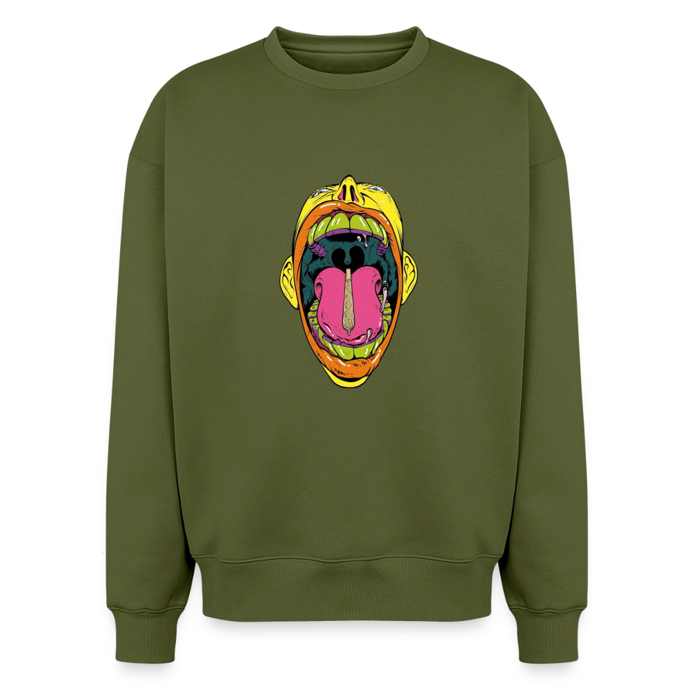 Oversized Heavyweight Unisex Sweatshirt - Khaki