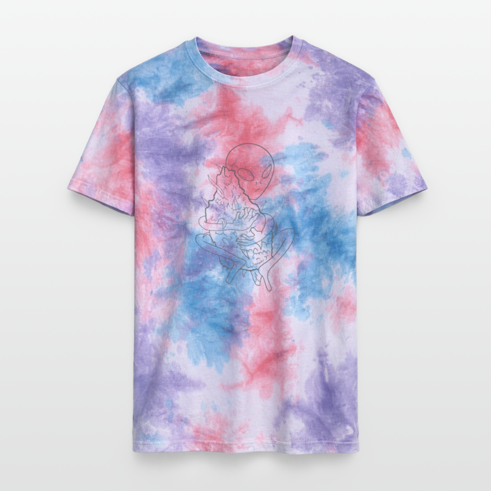 Alien Unisex Premium Tie Dye T-Shirt - Pink/Lila/Blau