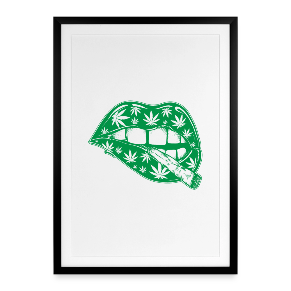 High Kiss Gerahmtes Poster (49 × 69 cm) - Schwarz