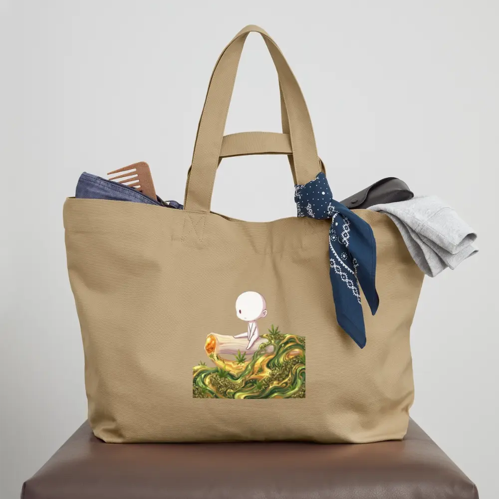Chillin on a Joint Recycelte Shopping Bag - Karamell 