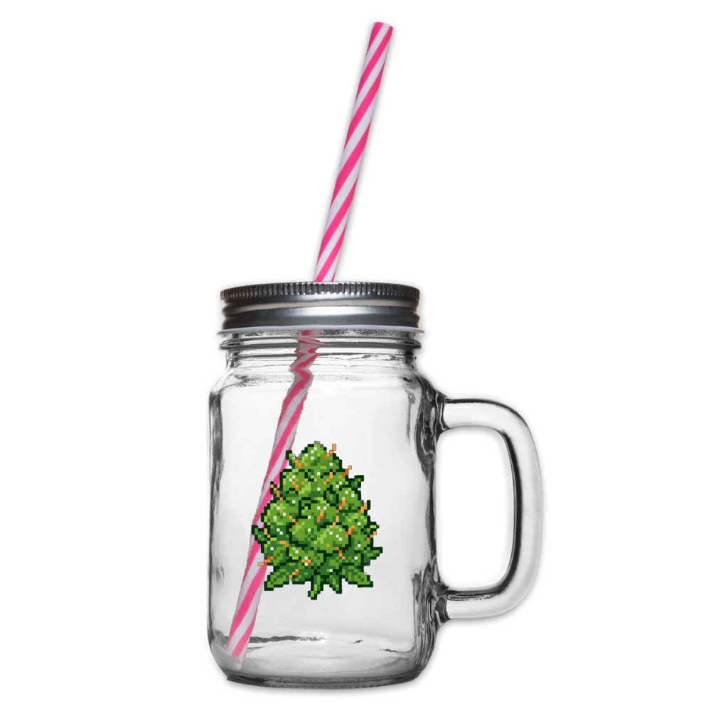 Pixel Knolle Henkelglas mit Schraubdeckel - Klar
