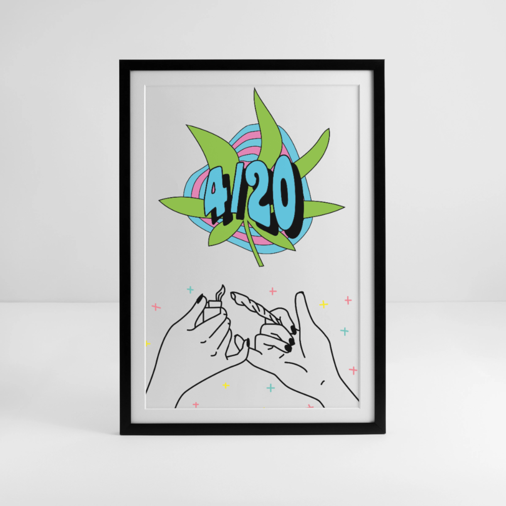 4/20 Gerahmtes Poster (49 × 69 cm) - Schwarz
