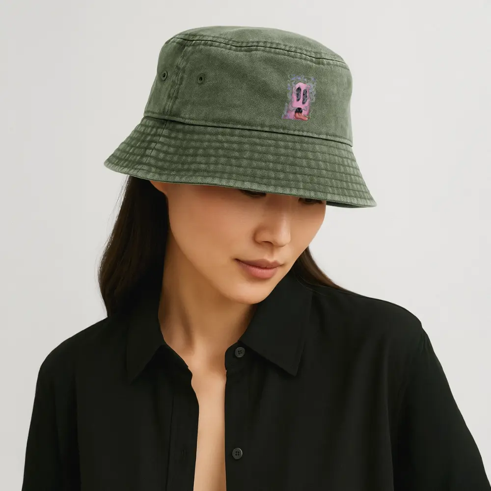 Chillin on a Joint Vintage Bucket Hat - Olivgrün vintage