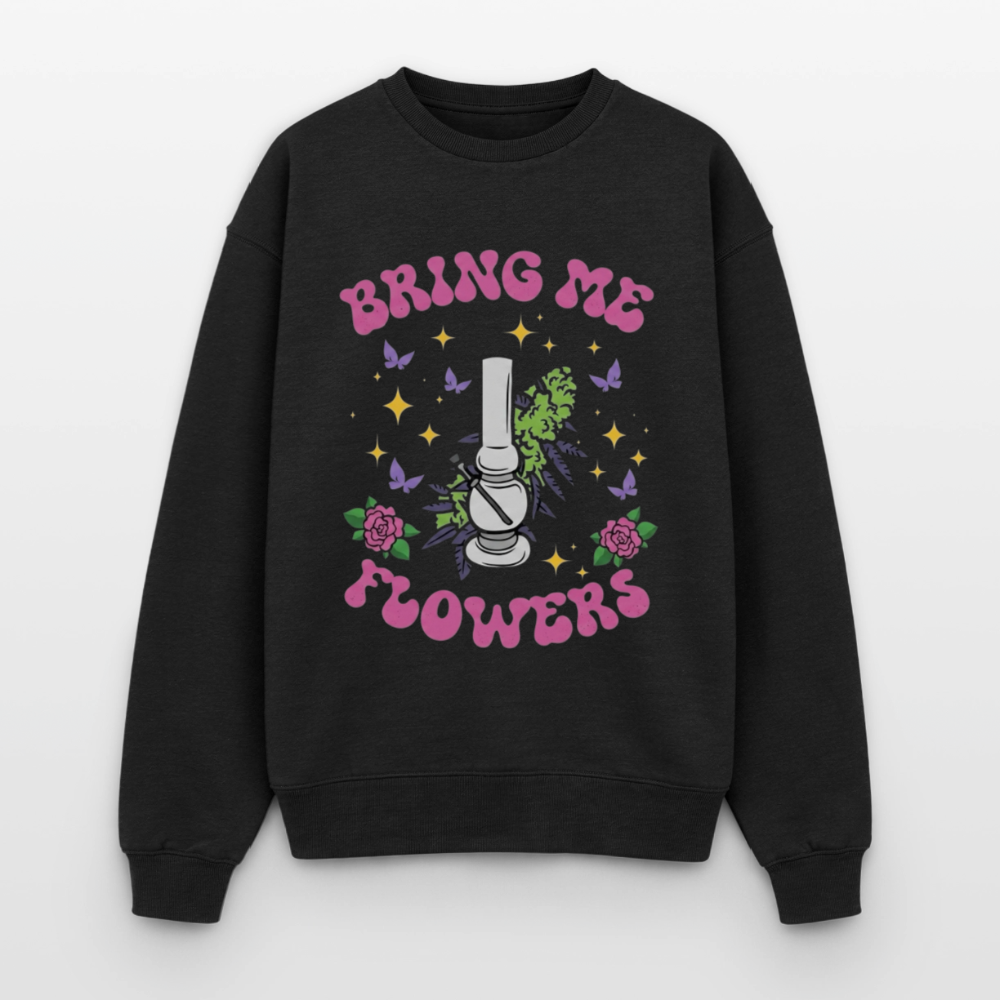 Bring me Flowers Oversized Unisex Sweatshirt - Schwarz