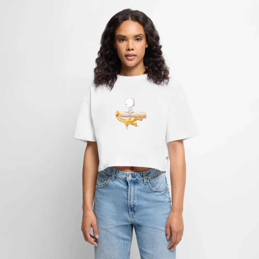 just Chillin on a joint Frauen Crop - Weiß