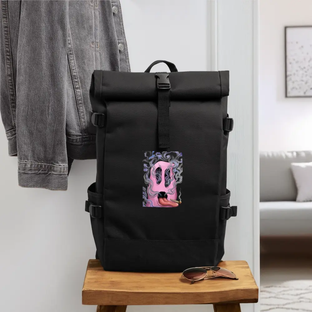 Ghostface Rolltop Rucksack - Schwarz