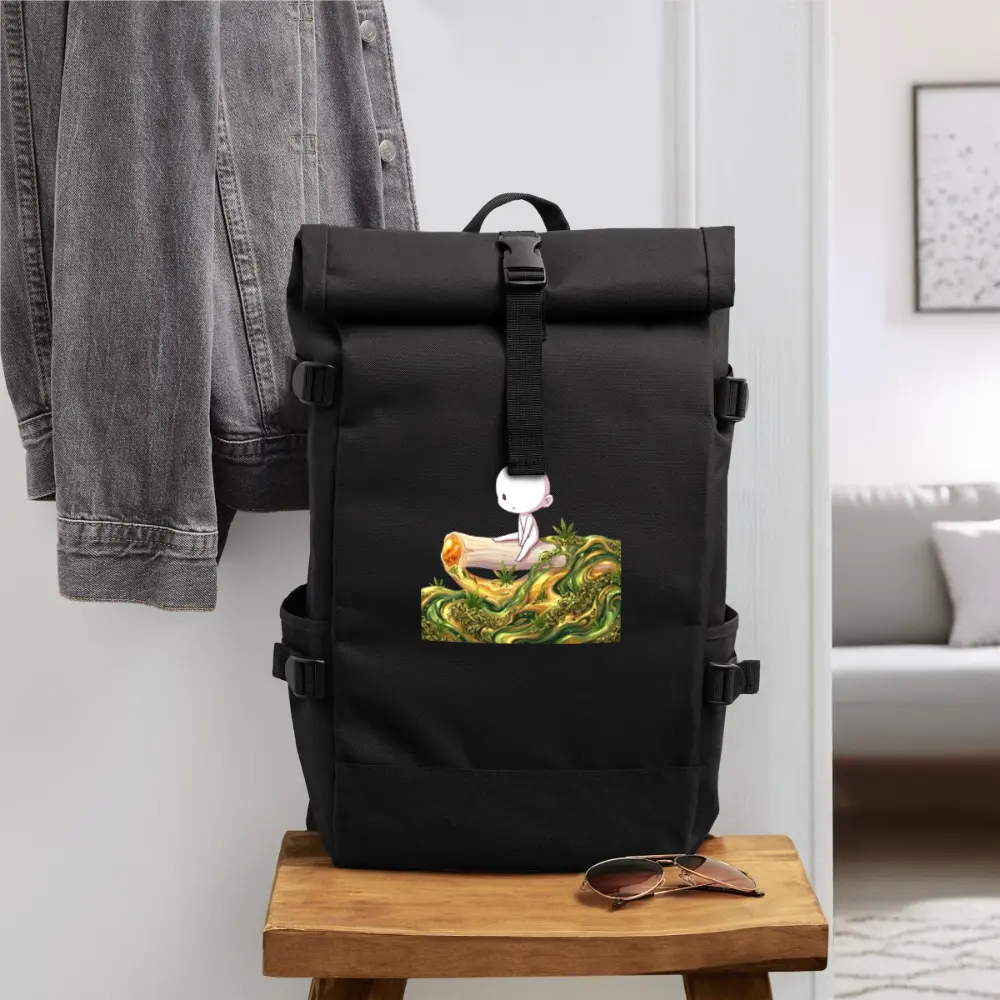 Chillin on a Joint Rolltop Rucksack - Schwarz