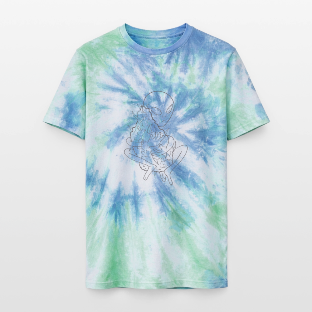 Alien Unisex Premium Tie Dye T-Shirt - Spiralblau