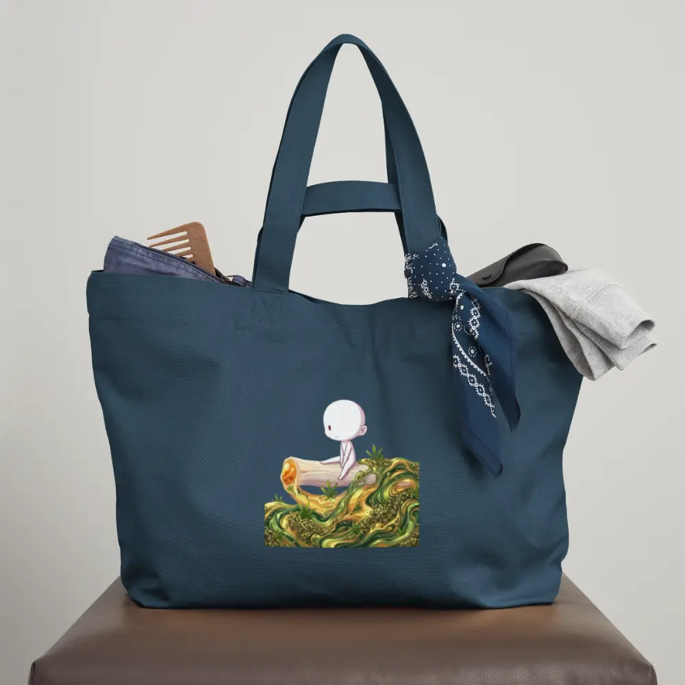 Chillin on a Joint Recycelte Shopping Bag - Tiefes Teal 