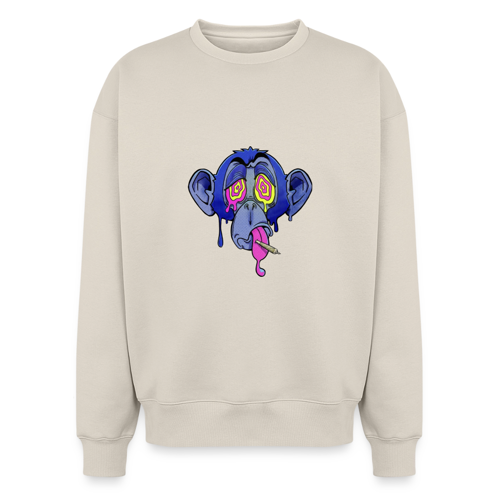 Monkey Oversized Heavyweight Unisex Sweatshirt - Beige