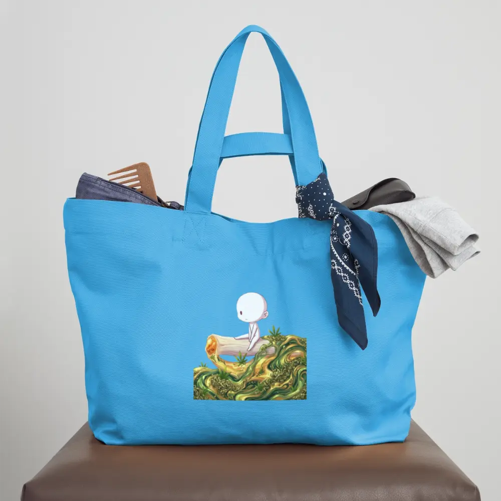 Chillin on a Joint Recycelte Shopping Bag - Aquablau