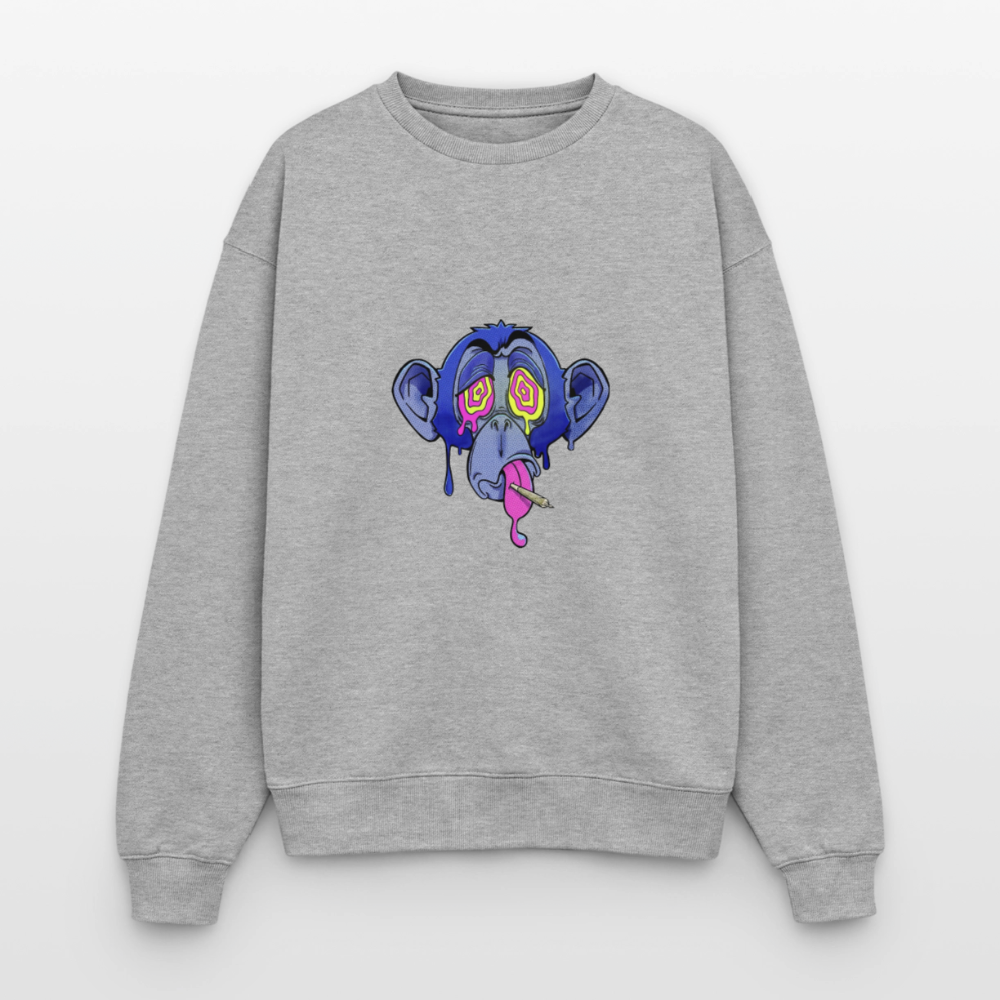 Monkey Oversized Heavyweight Unisex Sweatshirt - Grau meliert