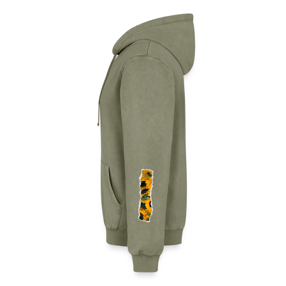 Relaxed Premium Hanf Unisex Acid-Washed Hoodie - Grün Acid Wash