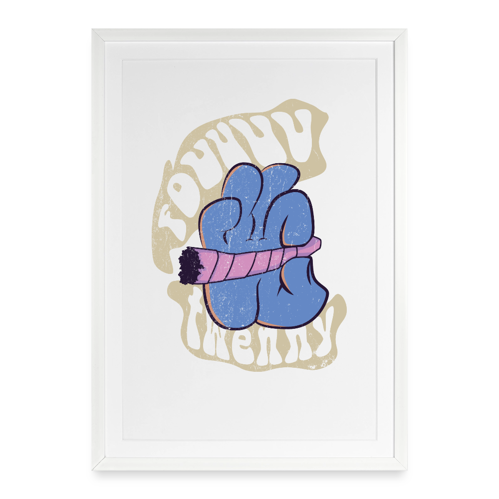 Fouuur twenny Gerahmtes Poster (49 × 69 cm) - Weiß