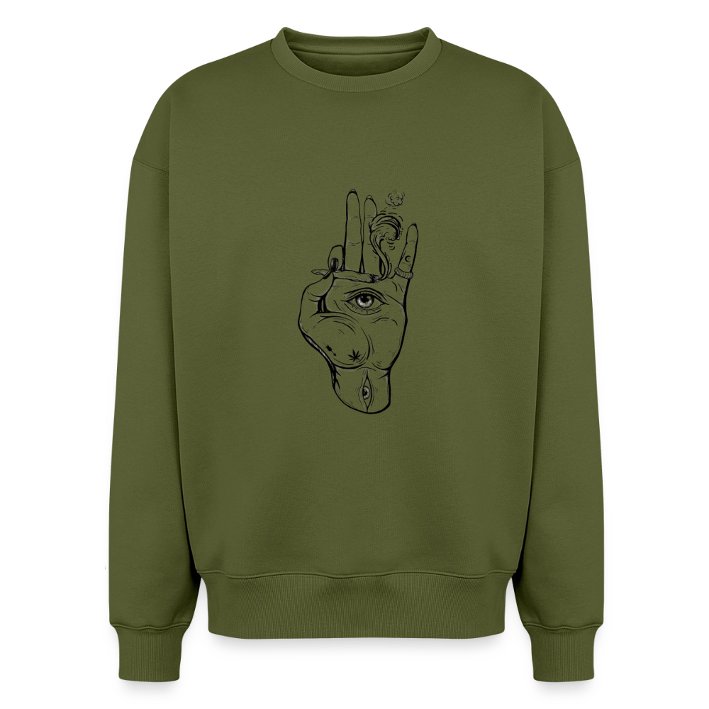 Oversized Heavyweight Unisex Sweatshirt - Khaki